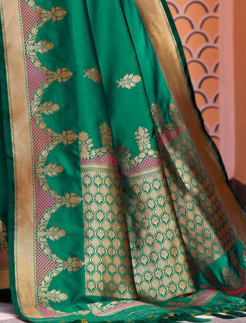 Chinon Saree with Dupion Silk Blouse With Zari & Resham Embroidery Saree For Women