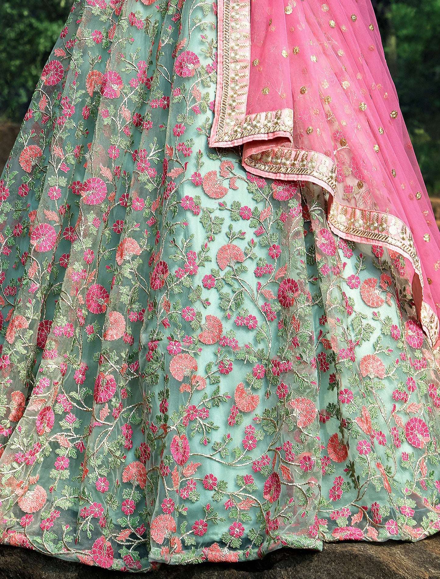 Soft Net Lehenga with Choli & Dupatta Zari Work Lehenga Choli Set For Women