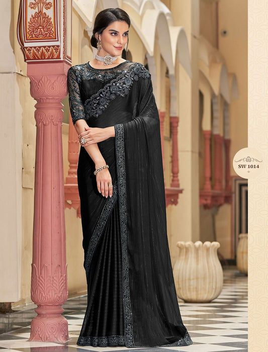 Rainbow Silk Pattern TFH Sandal Party Wear Designer Saree For Women